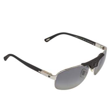 Pre Owned Chopard Black & Silver/Grey SCH907 Polarized Aviator Sunglasses