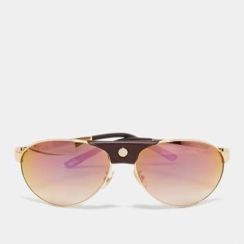 Pre Owned Chopard Brown/Rose Gold SCH983 Limited Edition 885/999 Aviator Sunglasses