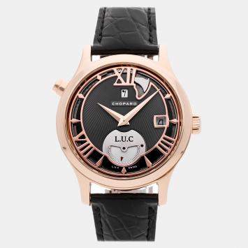 Pre Owned Chopard L.U.C. 161912-5002 Automatic Black 18k Rose Gold Men’s Wristwatch 41 mm