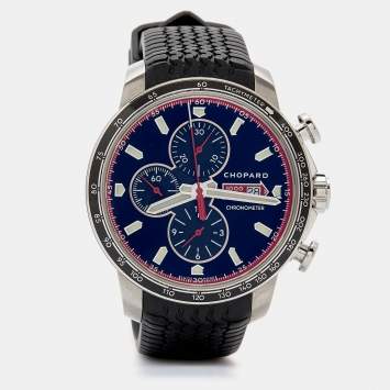 Pre Owned Chopard Black Stainless Steel Rubber Mille Miglia GTS Chronograph 8571 Men's Wristwatch 44 mm