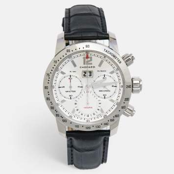 Pre Owned Chopard Silver Stainless Steel Alligator Mille Miglia Jacky Ickx Limited Edition 168998-3002 Men's Wristwatch 42 mm