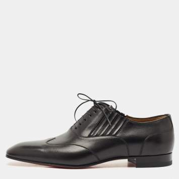 Christian Louboutin Black Leather My Amor Lace Up Oxfords Size 43