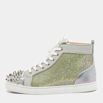 Pre Owned Christian Louboutin Multicolor Iridescent Leather Lou Pik Pik Orlato Sneakers Size 44