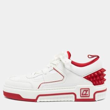 Pre Owned Christian Louboutin White Leather and Mesh Astroloubi Sneakers Size 43