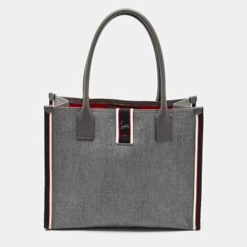 Christian Louboutin Grey Canvas Large Nastroloubi Tote