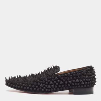 Pre Owned Christian Louboutin Black Suede Dandy Pik Pik Loafers Size 40