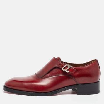 Pre Owned Christian Louboutin Brick Leather Loafers Size 39