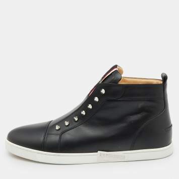 Christian Louboutin Black Leather F.A.V Fique A Vontade Sneakers Size 44