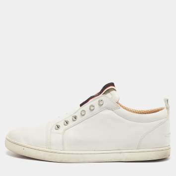 Pre Owned Christian Louboutin White Leather F.A.V Fique A Vontade Sneakers Size 40