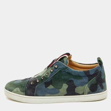 Christian Louboutin Multicolor Camouflage Suede F.A.V Fique A Vontade Sneakers Size 41