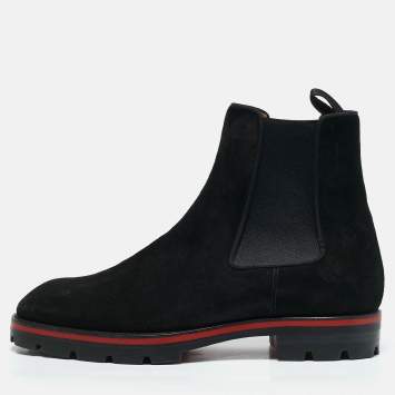 Pre Owned Christian Louboutin Black Suede Alpinosol Boot Size 40
