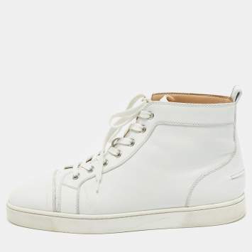 Christian Louboutin White Leather Louis High Top Sneakers Size 43 