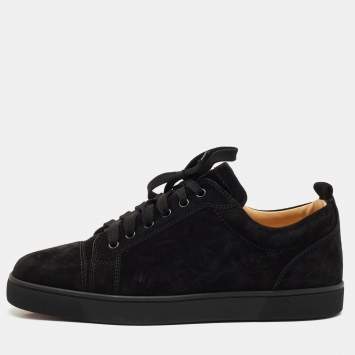 Christian Louboutin Black Suede Louis Junior Sneakers Size 43