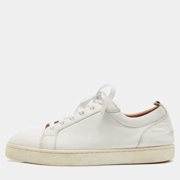 Pre Owned Christian Louboutin White Leather Vieira Low Top Sneakers Size 45
