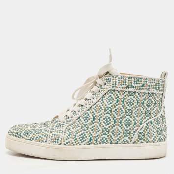 Pre Owned Christian Louboutin Multicolor Woven Leather Rantus Orlato Sneakers Size 39