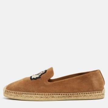 Pre Owned Christian Louboutin Brown Suede Nanou Orlato Espadrille Flats Size 46