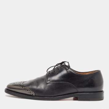 Pre Owned Christian Louboutin Black Leather Gareth Derby Size 40