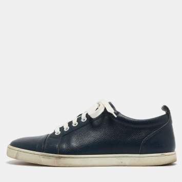Pre Owned Christian Louboutin Navy Blue Leather Louis Junior Sneakers Size 41