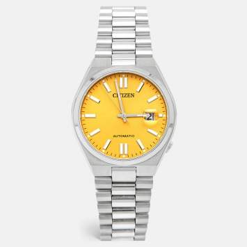 Pre Owned Citizen Yellow Stainless Steel Classic 8210-S126967 Men's Wristwatch 40 mm