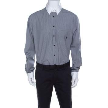 Pre Owned Class by Roberto Cavalli Gingham Checked Cotton Contrast Collar Shirt 3XL