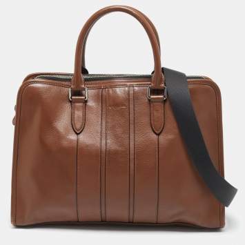 Coach Brown/Black Leather Bond Briefcase Bag