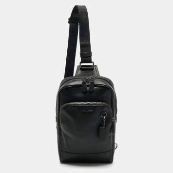 Coach Black Leather Graham Pack Bag