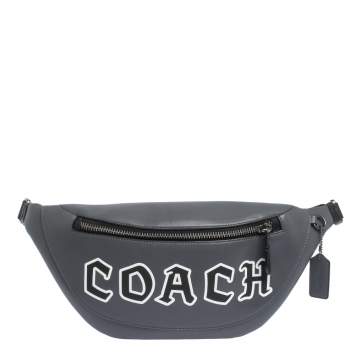 Pre Owned Coach Grey Leather Body Bag
