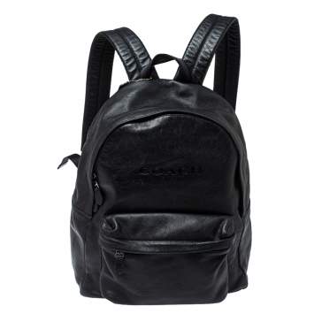 Coach Black Leather Campus Backpack