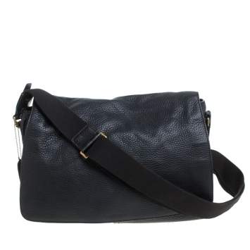 Coach Black Pebbled Leather Courier Legacy Messenger Bag