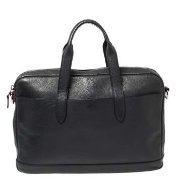 Coach Dark Blue Pebbled Leather Hamilton Laptop Bag
