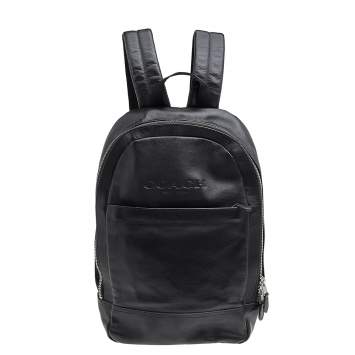 Coach Black Leather And Mesh Charles Slim Backpack