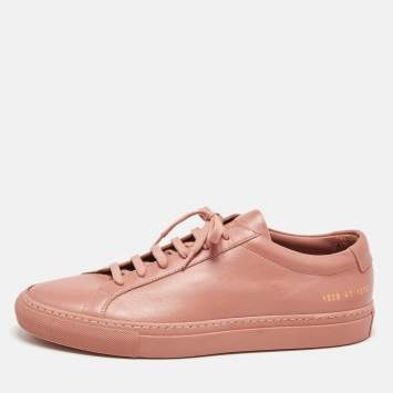 Pre Owned Common Projects Pink Leather Achilles Low Top Sneakers Size 41