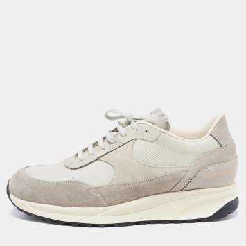 Pre Owned Common Projects Grey Suede and Mesh Sneakers Size 42