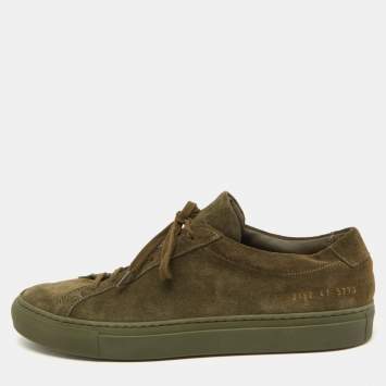 Pre Owned Common Projects Olive Green Suede Achilles Low Top Sneakers Size 41