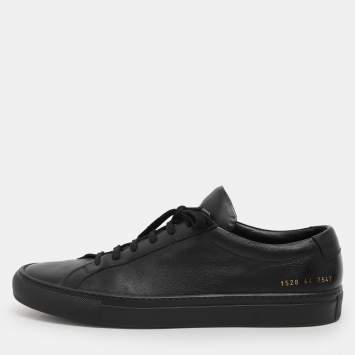 Pre Owned Common Projects Black Leather Achilles Low Top Sneakers Size 44