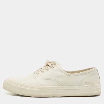 Pre Owned Common Projects White Leather Lace Up Sneakers Size 44