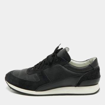 Common Projects Black Leather and Suede Lace Up Sneakers Size 43