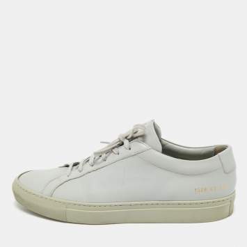 Common Projects Grey Leather Achilles Lace Up Sneaker Size 43