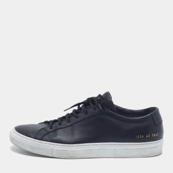 Pre Owned Common Projects Achilles Size 43 Black Leather Low Top Sneakers