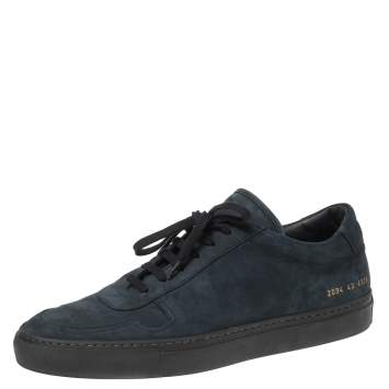 Pre Owned Common Projects Navy Blue Suede Achilles Low-Top Sneakers Size 43