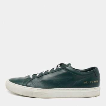 Pre Owned Common Projects Green Leather Achilles Low Top Sneakers Size 40