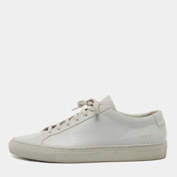 Pre Owned Common Projects Grey Leather Achilles Sneakers Size 41