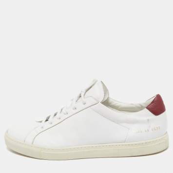 Pre Owned Common Projects White Leather Retro Low Top Sneakers Size 44