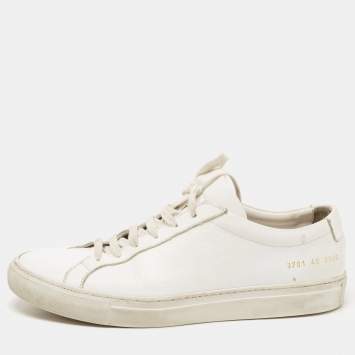 Pre Owned Common Projects White Leather Achilles Sneakers Size 40