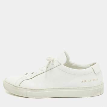 Pre Owned Common Projects White Leather Low Top Sneakers Size 41