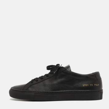 Pre Owned Common Projects Black Leather Achilles Sneakers Size 39