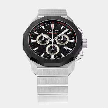 Pre Owned Concord Black Stainless Steel Mariner SL 0320565 Quartz Men's Wristwatch 42 mm  