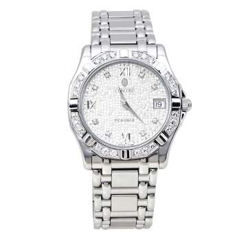 Pre Owned Concord Silver Mosaic Diamonds Stainless Steel Saratoga SL 13.C2.230 Men's Wristwatch 34mm
