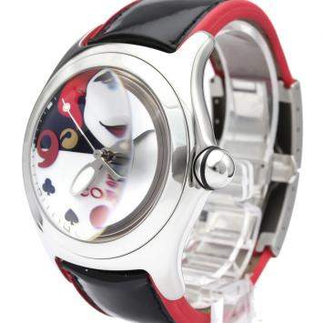 Pre Owned Corum Black/White Stainless Steel Bubble Joker Limited Edition Automatic 82.240.20 Men's Wristwatch 44 MM