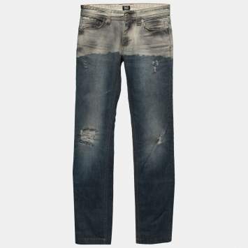 Pre Owned D&G Two Tone Denim Distressed Audacious Jeans S